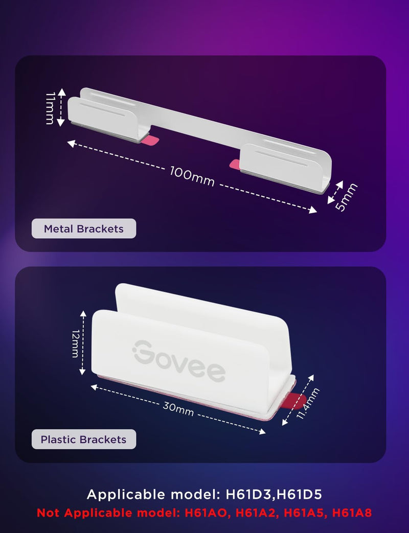 GOVEE NEON ROPE LIGHT 2 BRACKET WHITE - 15PCS 6974316992905