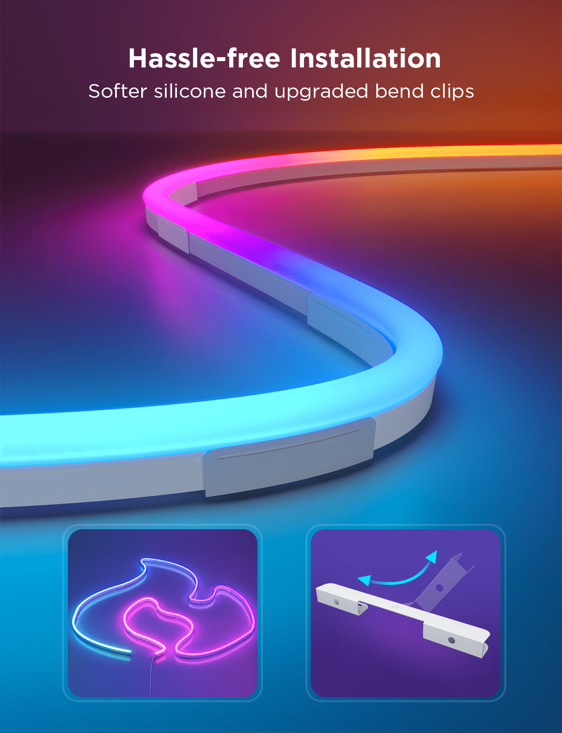GOVEE NEON ROPE LIGHT 2 CLIPS WHITE 5 PCS 1 PACK 6974316999393