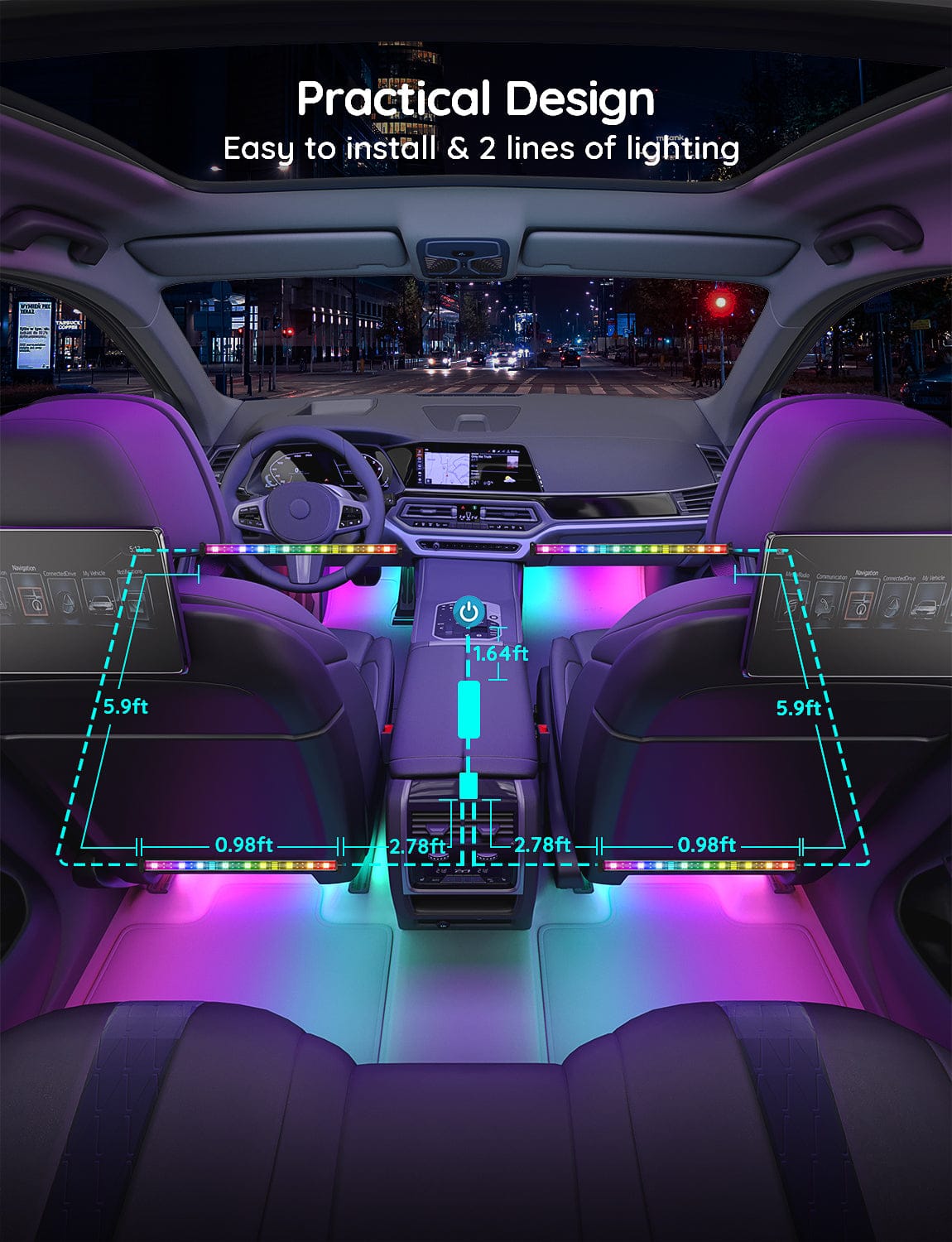 GOVEE RGBIC INTERIOR CAR LIGHTS WITHOUT REMOTE CONTROL - DAMAGED BOX 3200000006034