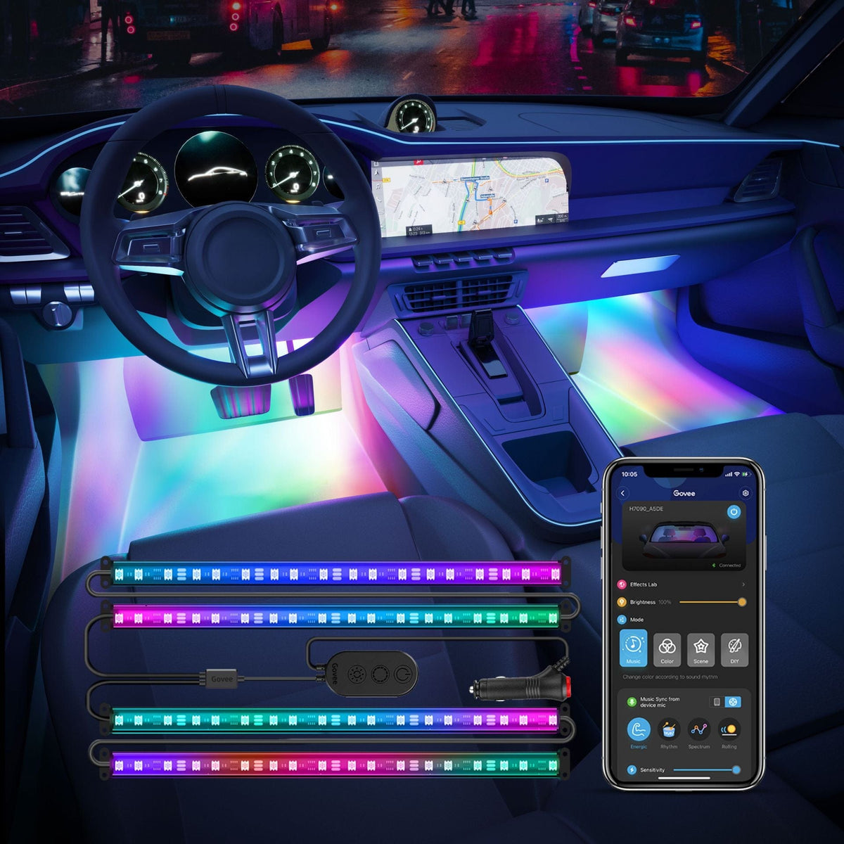 GOVEE RGBIC INTERIOR CAR LIGHTS WITHOUT REMOTE CONTROL - DAMAGED BOX 3200000006034