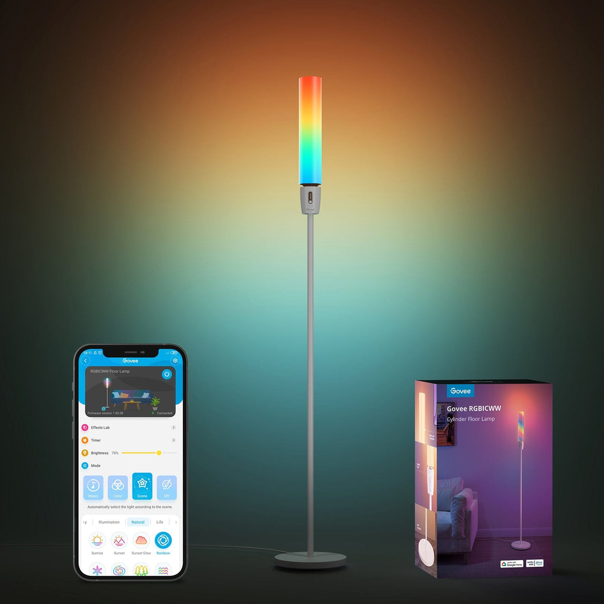 GOVEE RGBICWW CYLINDER FLOOR LAMP 6974316997733