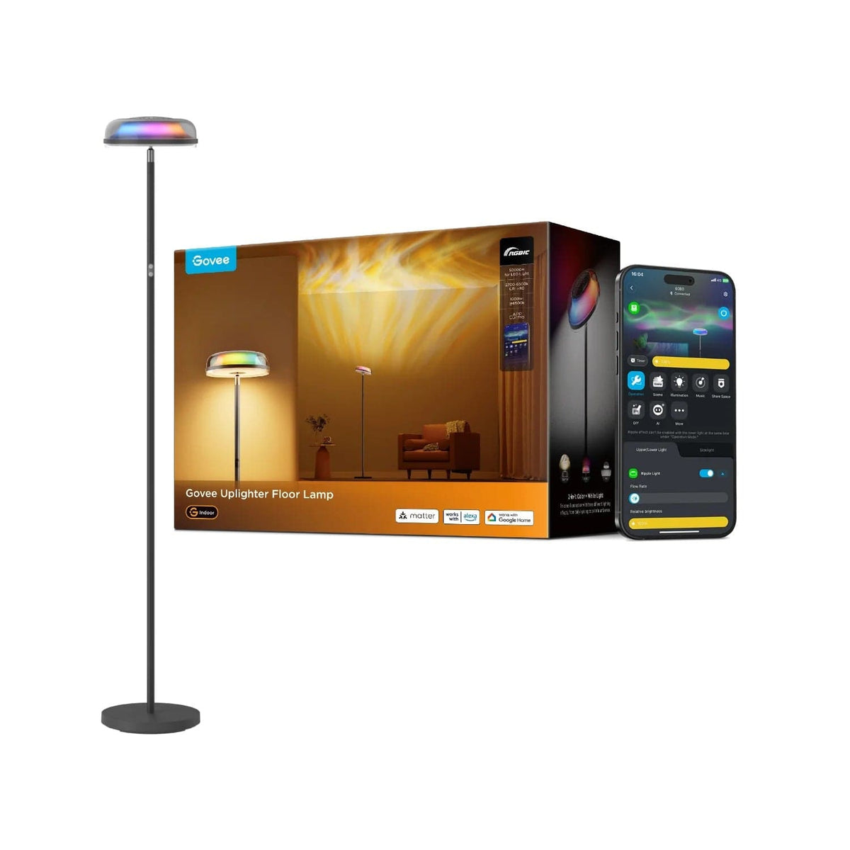 GOVEE RGBWW + RGBIC + WW UPLIGHTER FLOOR LAMP 6974316995968