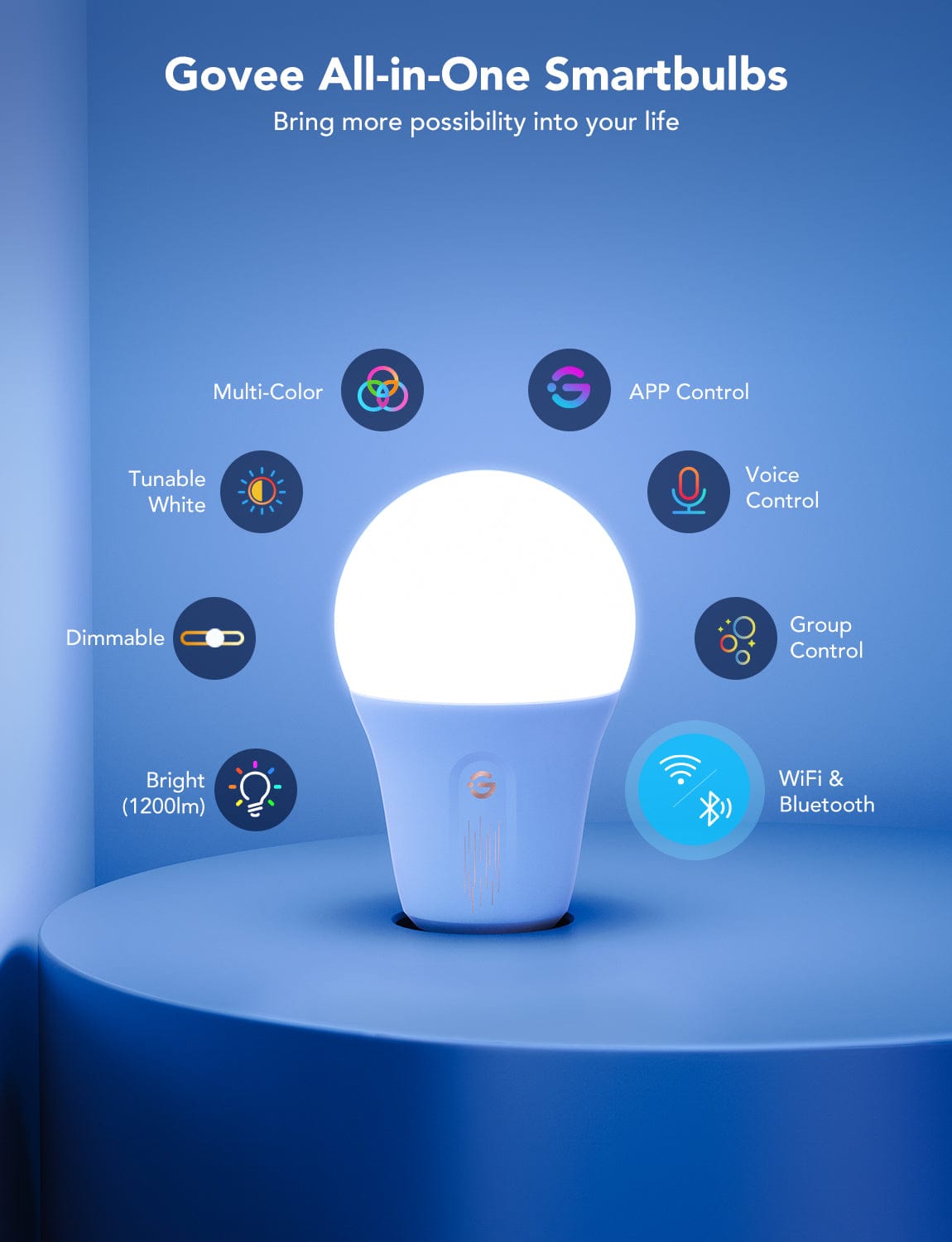 GOVEE RGBWW SMART LED BULB E27 1200LM 1 PACK 6974316992745