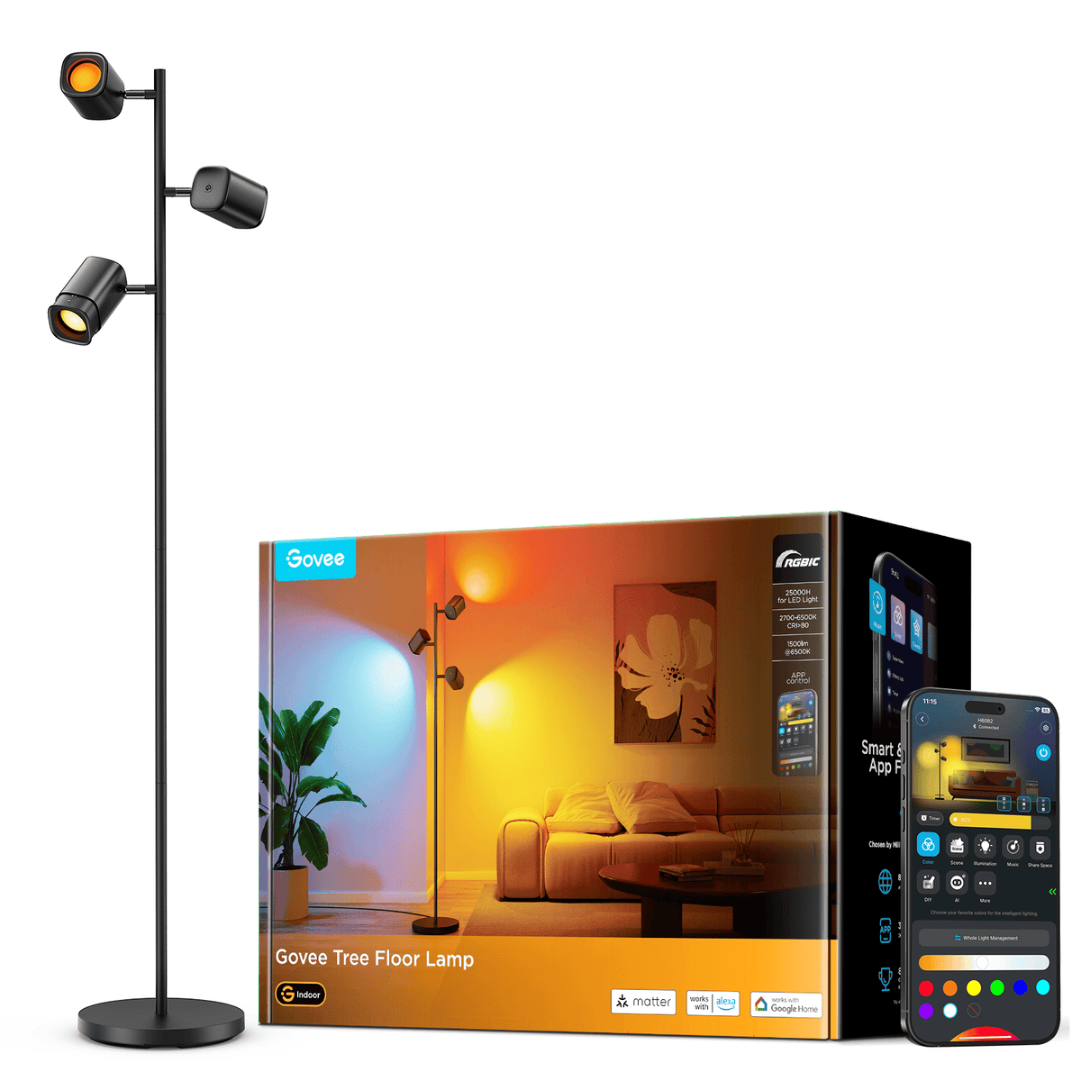 GOVEE RGBWW TREE FLOOR LAMP 6974316990253