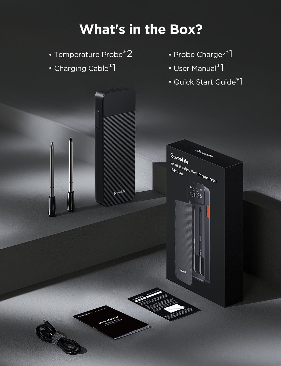 GOVEE SMART WIRELESS MEAT THERMOMETER (2-PROBE) 6974316996798