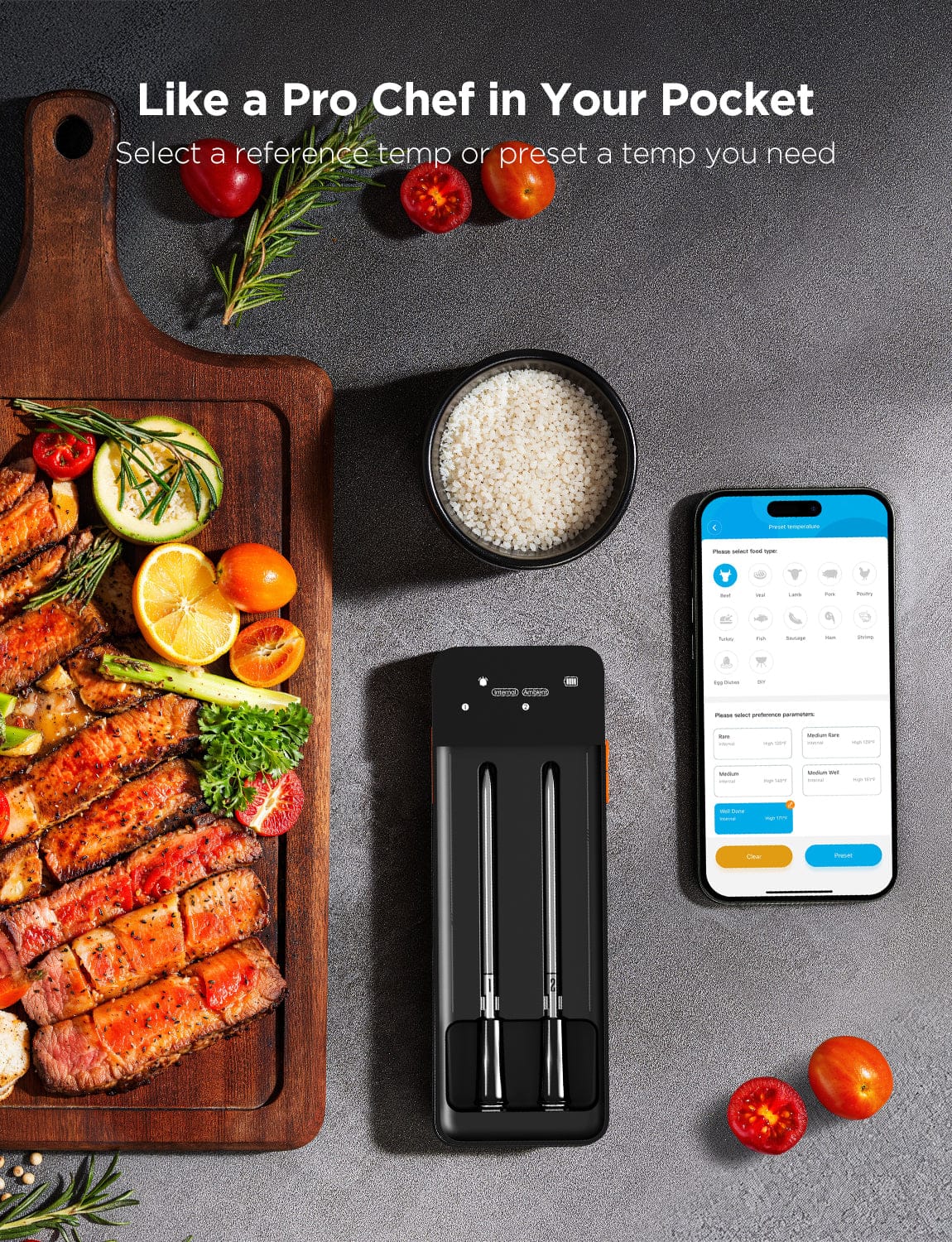 GOVEE SMART WIRELESS MEAT THERMOMETER (2-PROBE) 6974316996798