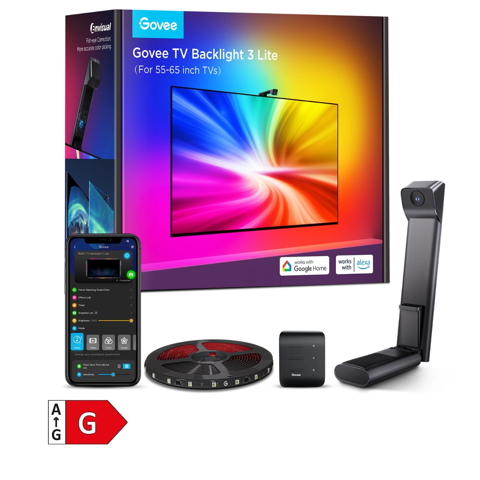 Amazon.com: Govee TV Backlight 3 Lite Kit, 11.8ft RGBICW Wi