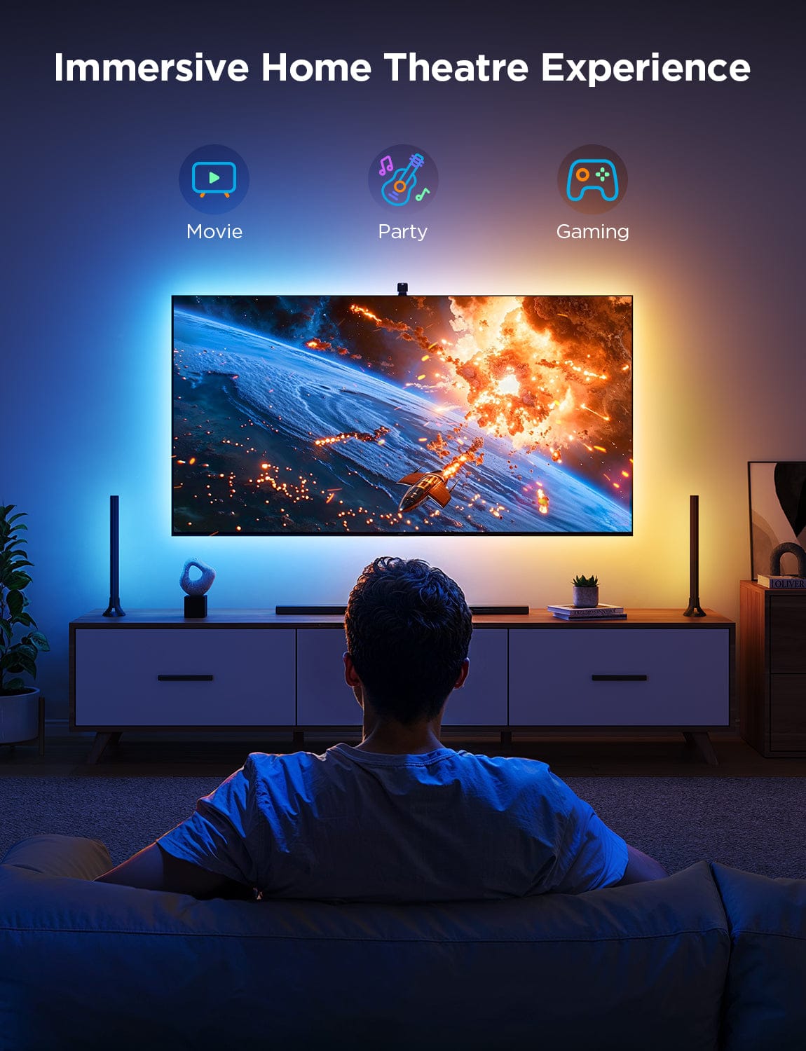 GOVEE TV BACKLIGHT 3 LITE KIT WITH STRIP LIGHT AND LIGHT BAR - DAMAGED BOX 3200000006140