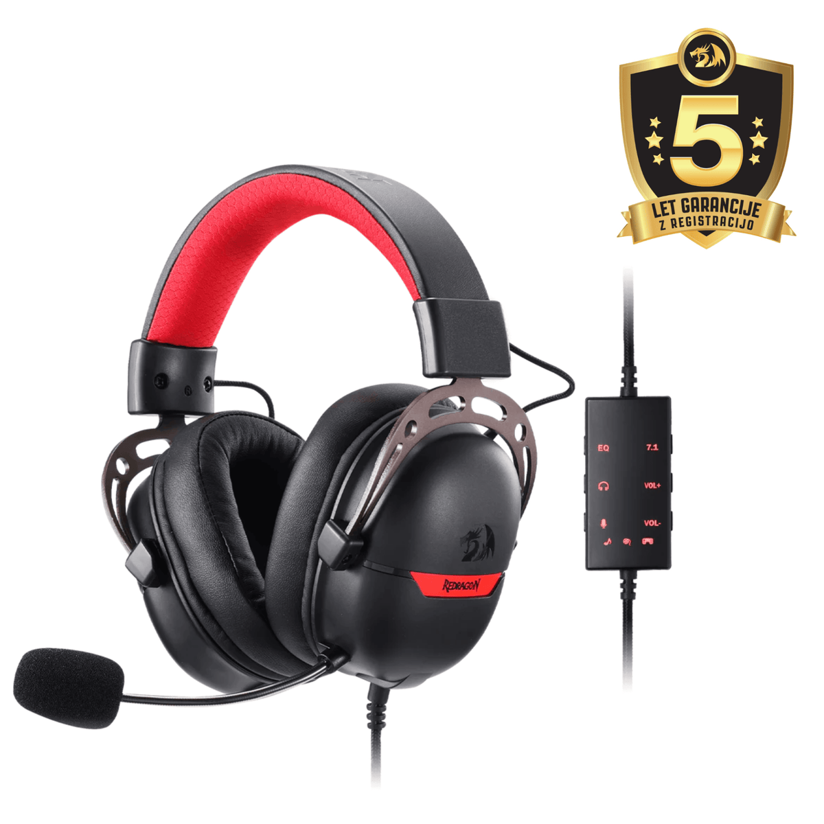 HEADSET - REDRAGON AURORA H376BR WIRED BLACK 6950376720399