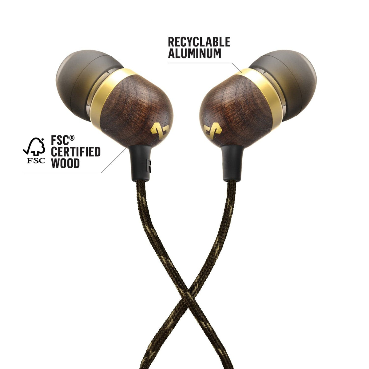 HOUSE OF MARLEY SMILE JAMAICA BRASS IN-EAR HEADPHONES 846885009178