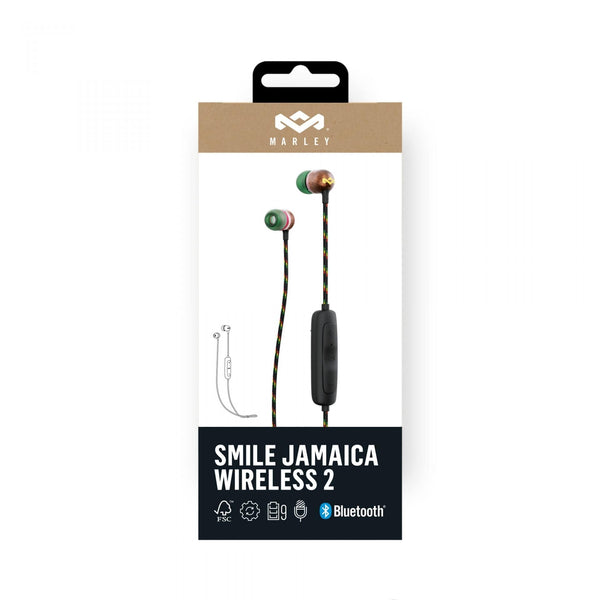 HOUSE OF MARLEY SMILE JAMAICA WIRELESS RASTA IN-EAR HEADPHONES