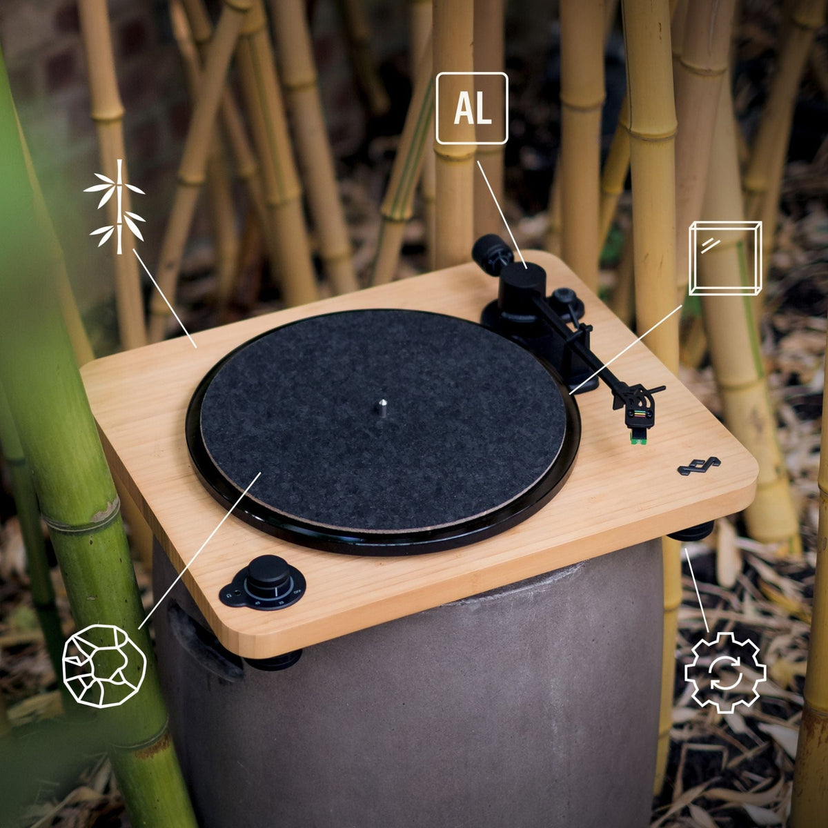 HOUSE OF MARLEY STIR IT UP LUX WIRELESS TURNTABLE SIGNATURE BLACK 846885010976