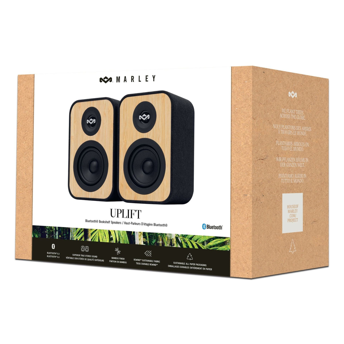 HOUSE OF MARLEY UPLIFT BT BOOKSHELF SPEAKERS SIGNATURE BLACK 846885011348