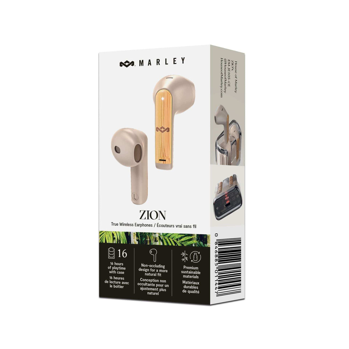 HOUSE OF MARLEY ZION TWS EARPHONES CREAM 846885011447