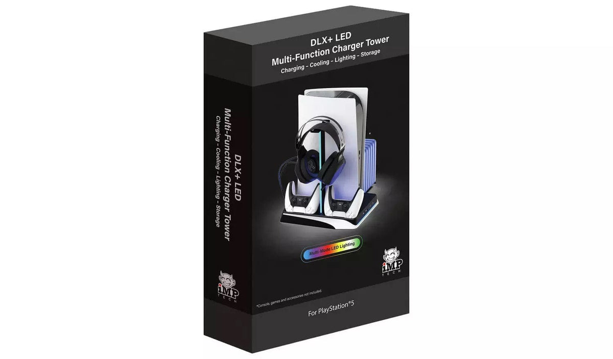 IMP TECH DLX+ LED MULTI FUNCTION CHARGER TOWER PS5 5060176365575