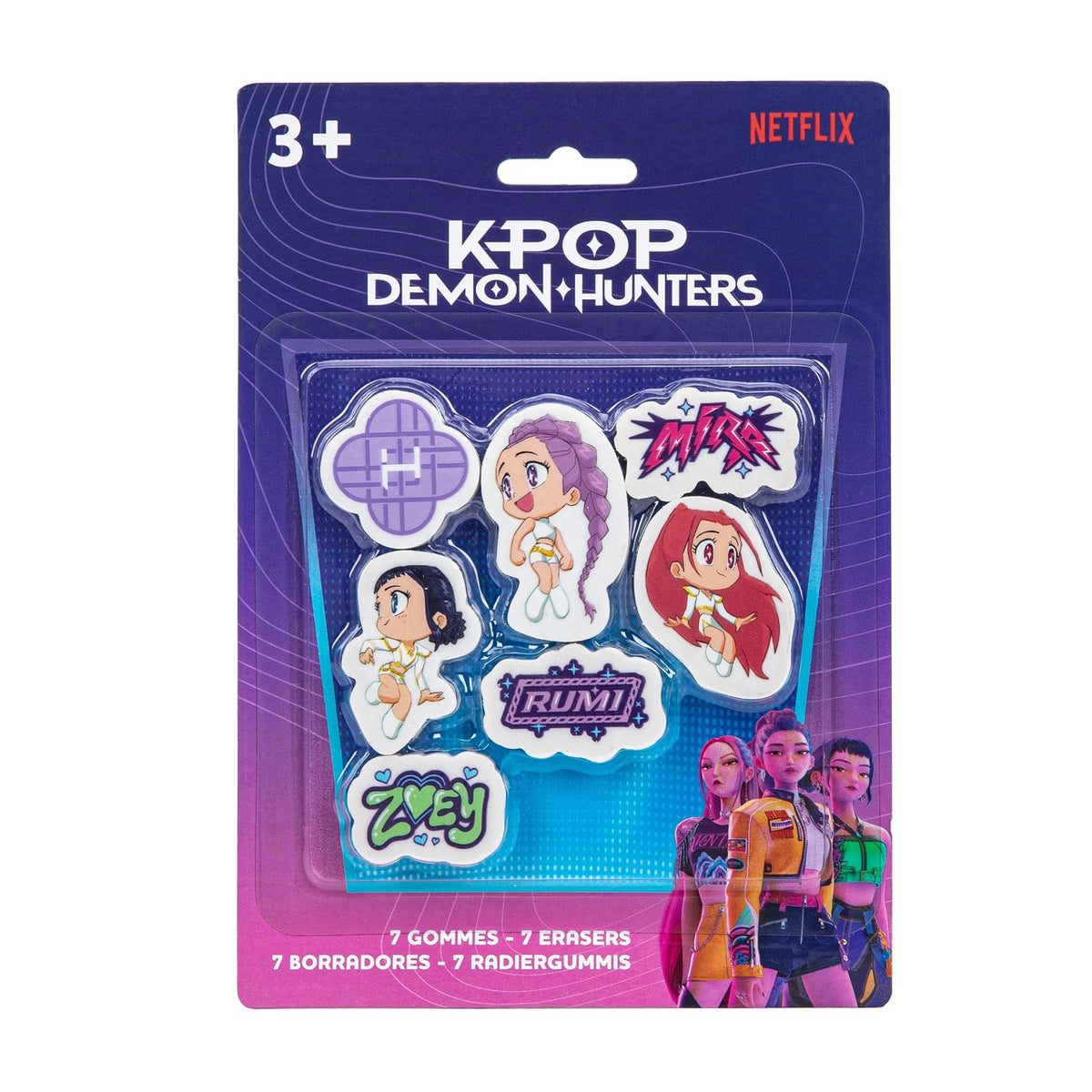 K-POP DEMON HUNTERS - STATIONERY COLLECTION - SET OF 7 ERASERS 3701638741552