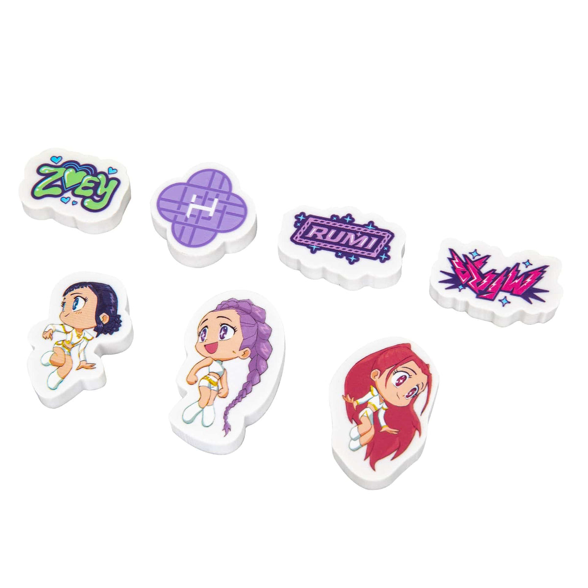 K-POP DEMON HUNTERS - STATIONERY COLLECTION - SET OF 7 ERASERS 3701638741552