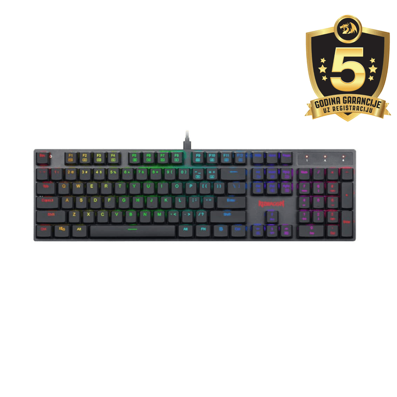 KEYBOARD - REDRAGON APAS K535-KB RGB WIRED MECHANICAL BLUE SWITCH 6950376771773