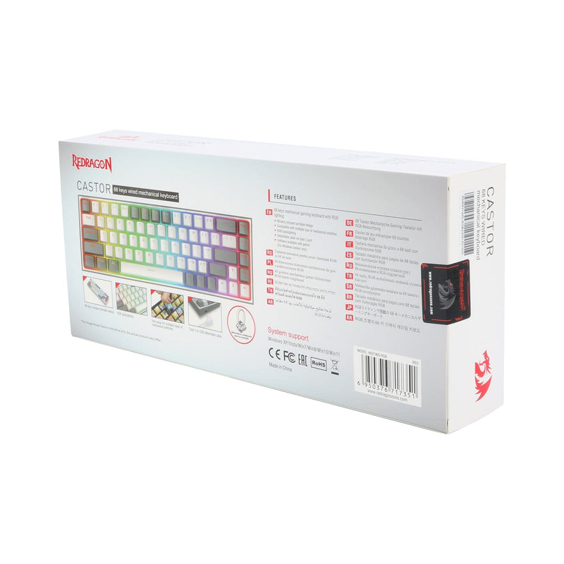 KEYBOARD - REDRAGON CASTOR K631WG-RGB WIRED RED SWITCH 6950376717351