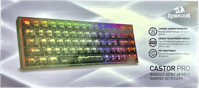 KEYBOARD- REDRAGON CASTOR PRO K631CTB RGB PRO 6950376717399