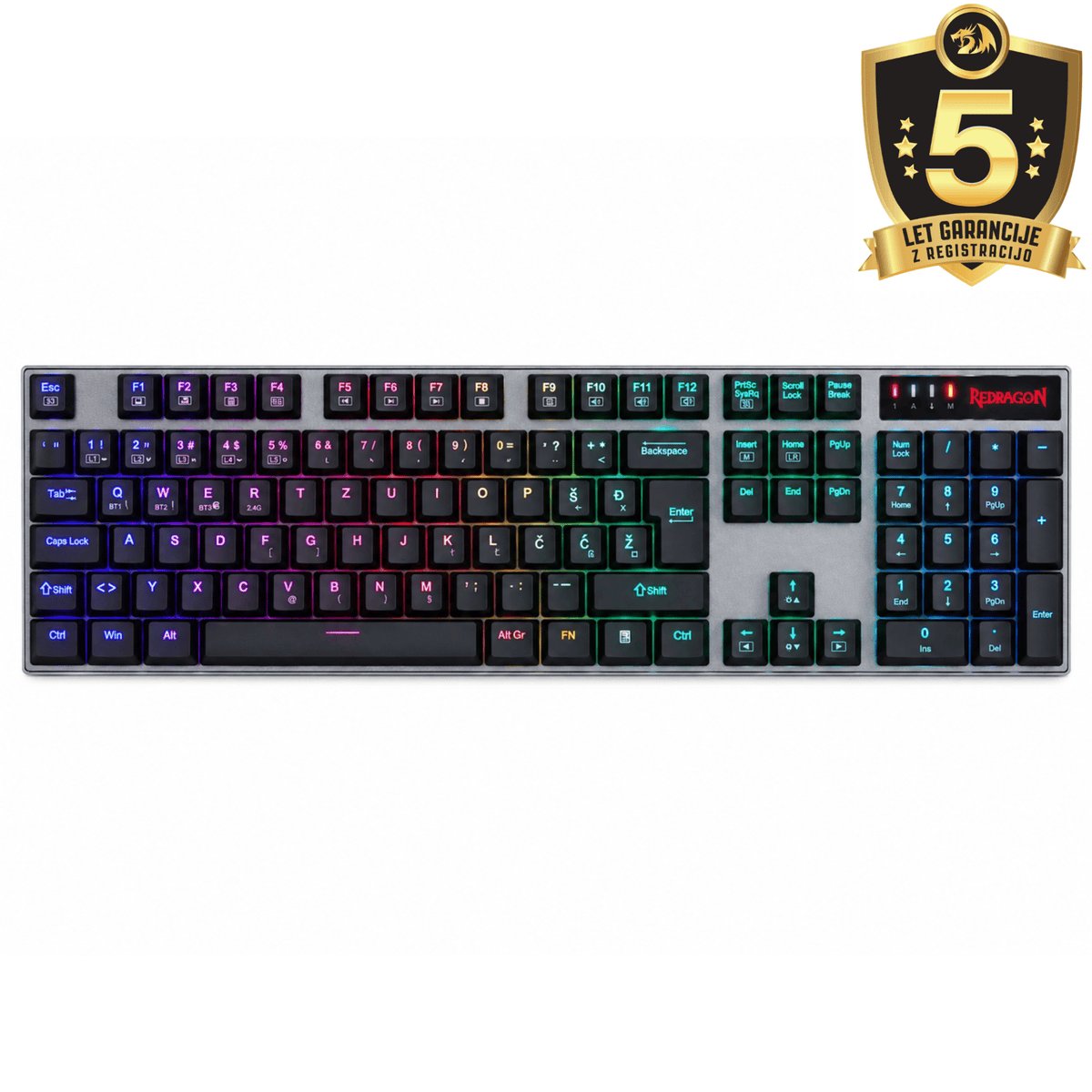 KEYBOARD - REDRAGON DHARMA K556 PRO BT/WIRELESS/WIRED RED SWITCH SLO/CRO LAYOUT 6950376737854