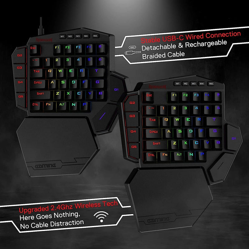 KEYBOARD - REDRAGON DITI ELITE K585RGB-KS WIRELESS MECHANICAL BROWN SWITCH 6950376721501