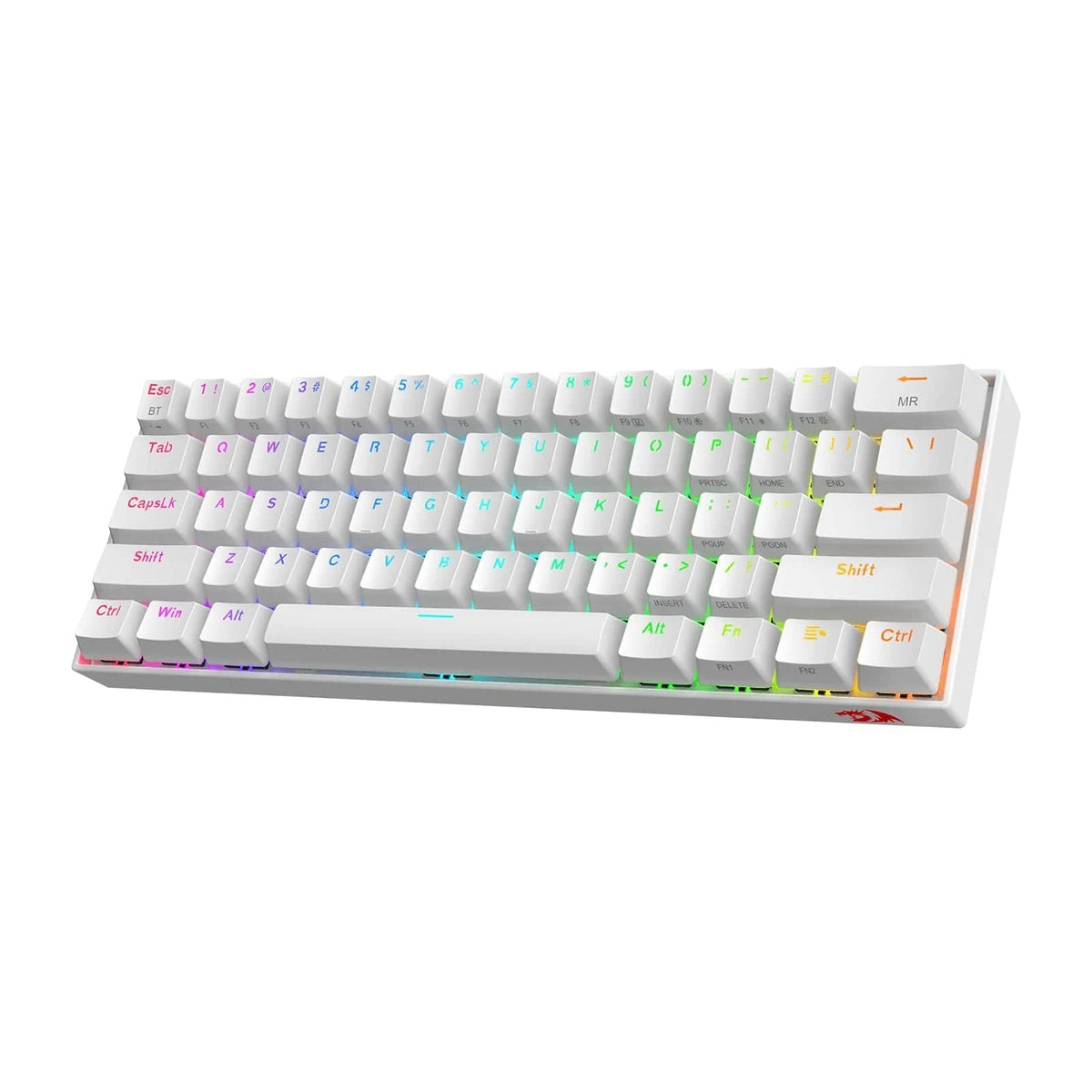 KEYBOARD - REDRAGON DRACONIC K530RGB PRO BT/WIRED MECHANICAL WHITE BROWN SWITCH 6950376707864