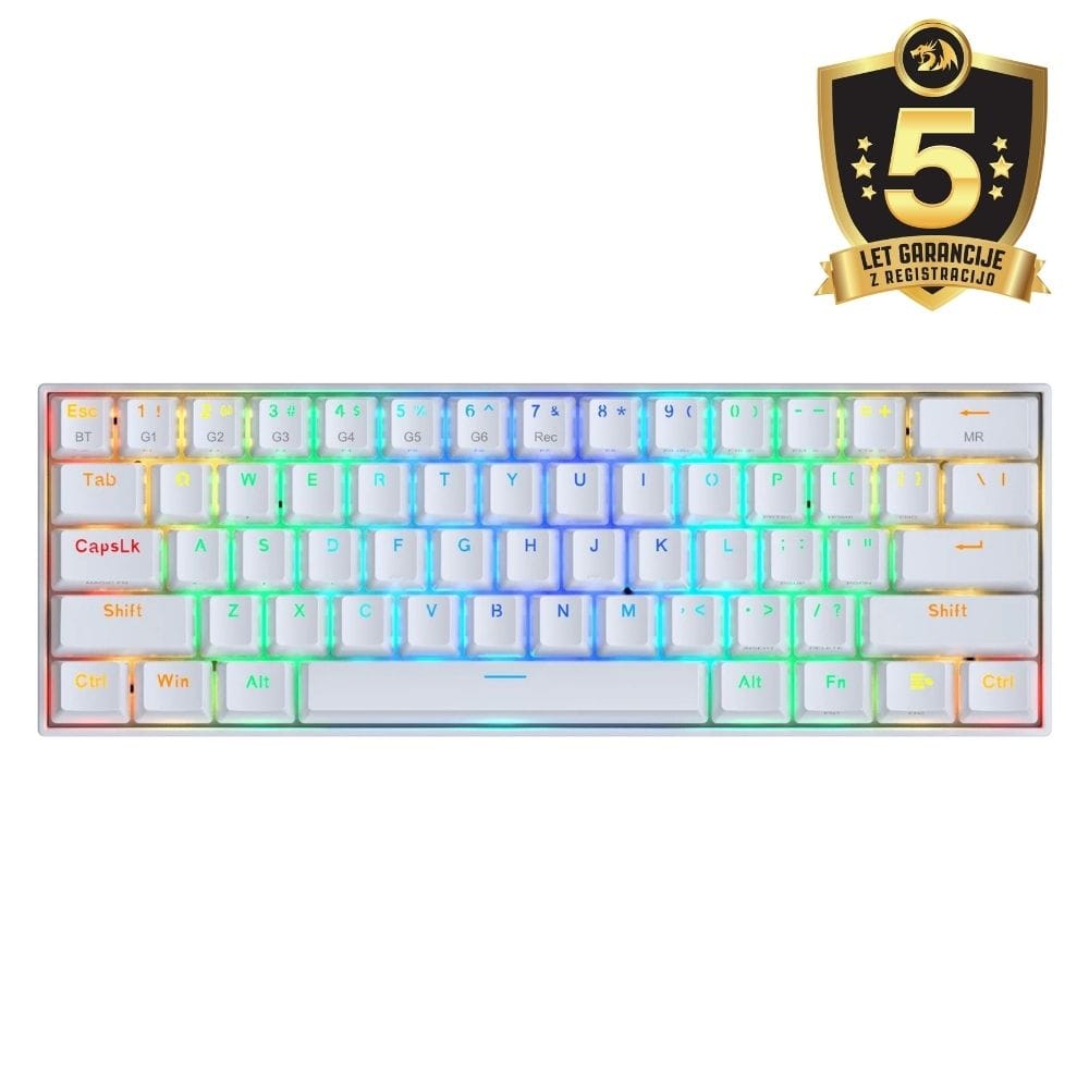 KEYBOARD - REDRAGON DRACONIC K530RGB PRO BT/WIRED MECHANICAL WHITE RED SWITCH 6950376707857