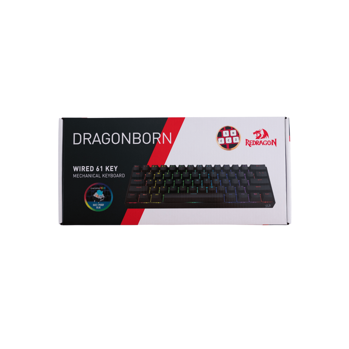 KEYBOARD - REDRAGON DRAGONBORN K630 RGB MECHANICAL SLO/CRO 6950376730992