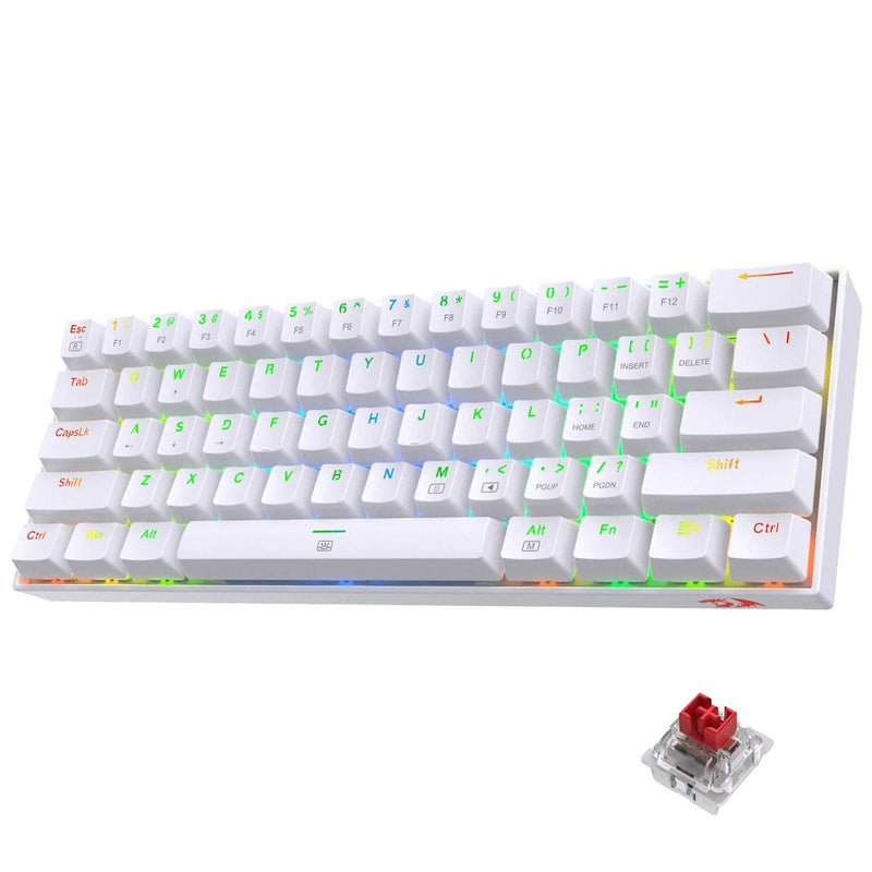 KEYBOARD - REDRAGON DRAGONBORN K630 RGB WHITE RED SWITCH 6950376706348