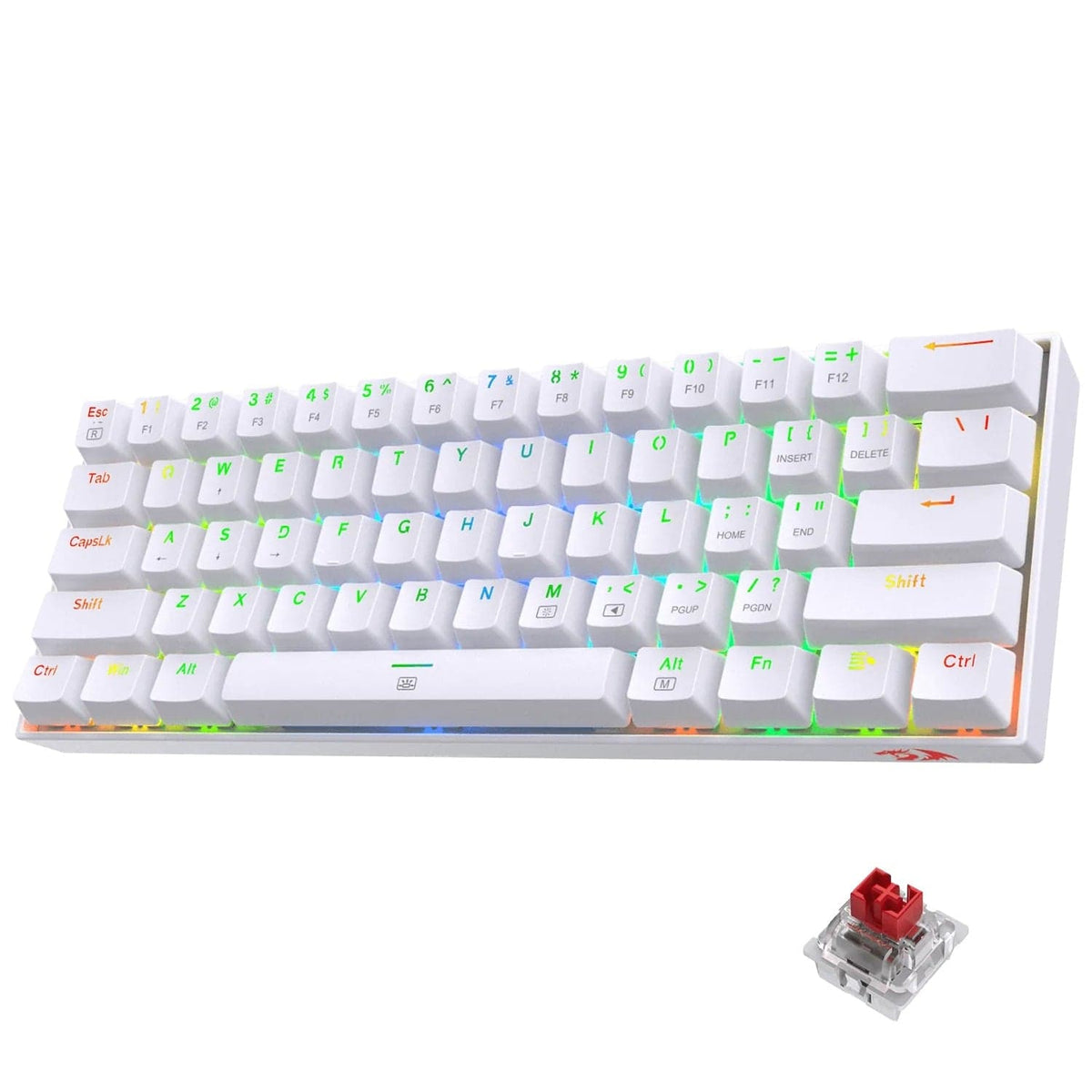 KEYBOARD - REDRAGON DRAGONBORN K630 RGB WHITE RED SWITCH - DAMAGED BOX 3200000004412