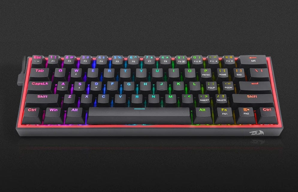 KEYBOARD - REDRAGON FIZZ K617 RGB WIRED BLACK RED SWITCH 6950376706768