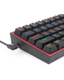 KEYBOARD - REDRAGON FIZZ K617 RGB WIRED BLACK RED SWITCH 6950376706768