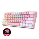 KEYBOARD - REDRAGON FIZZ K617 RGB WIRED PINK/WHITE RED SWITCH 6950376706782