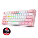 KEYBOARD - REDRAGON FIZZ K617 RGB WIRED WHITE/PINK RED SWITCH 6950376706775