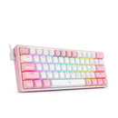 KEYBOARD - REDRAGON FIZZ K617 RGB WIRED WHITE/PINK RED SWITCH 6950376706775