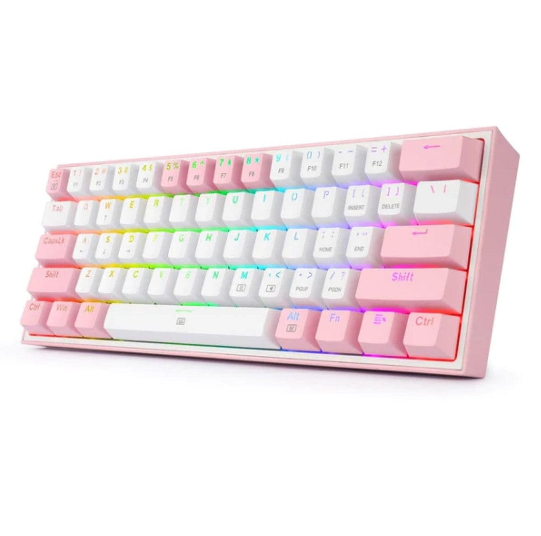 KEYBOARD - REDRAGON FIZZ K617 RGB WIRED WHITE/PINK RED SWITCH 6950376706775