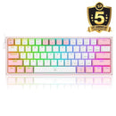 KEYBOARD - REDRAGON FIZZ K617 RGB WIRED WHITE/PINK RED SWITCH 6950376706775