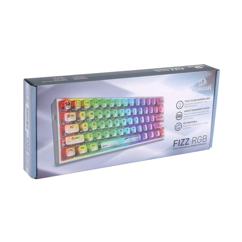 KEYBOARD - REDRAGON FIZZ K617CT-RGB WIRED MECHANICAL 6950376717368
