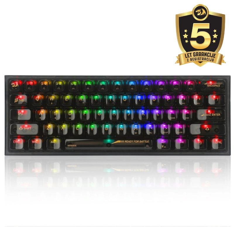 KEYBOARD - REDRAGON FIZZ K617CTB-RGB WIRED MECHANICAL 6950376717375