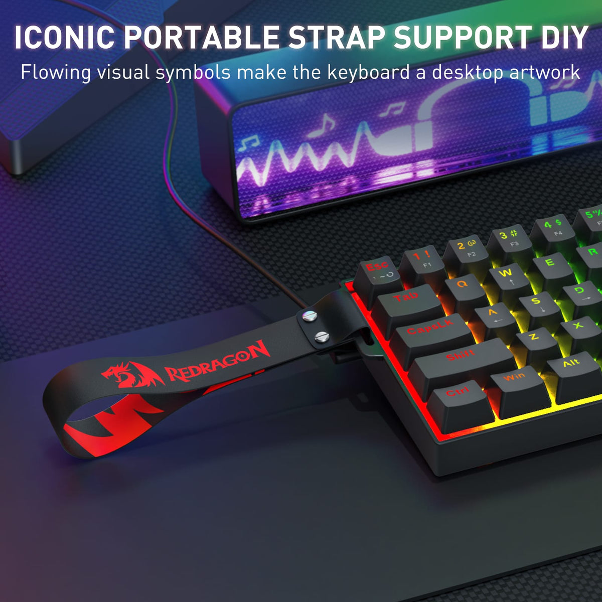 KEYBOARD - REDRAGON FIZZ MAGNETIC PLUS K617RGB-MP WIRED 6950376734051