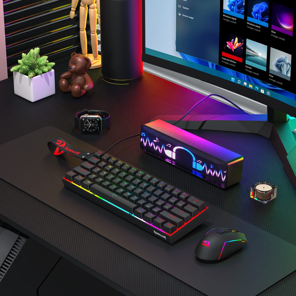 KEYBOARD - REDRAGON FIZZ MAGNETIC PLUS K617RGB-MP WIRED 6950376734051