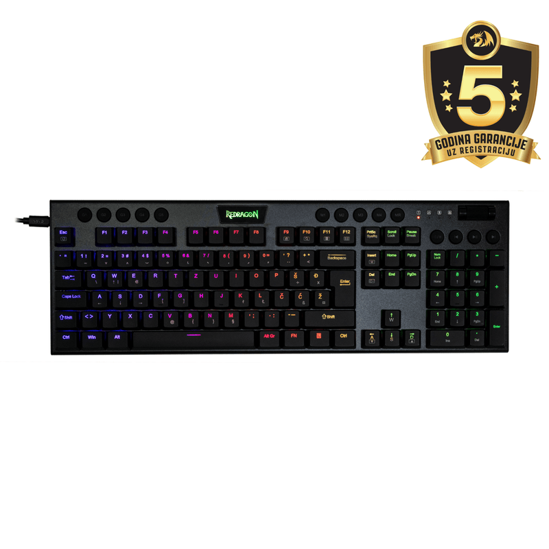 KEYBOARD - REDRAGON HORUS K619-RGB WIRED RED SWITCH SLO/CRO LAYOUT 6950376727794