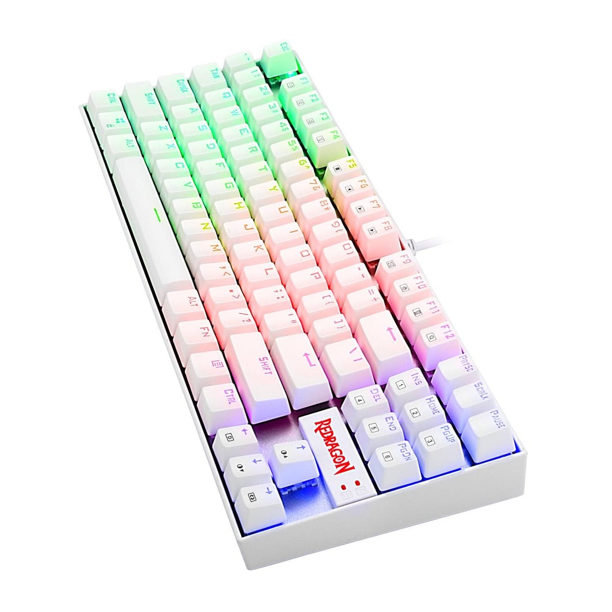 KEYBOARD - REDRAGON KUMARA K552 RGB MECHANICAL WHITE RED SWITCH 6950376716392