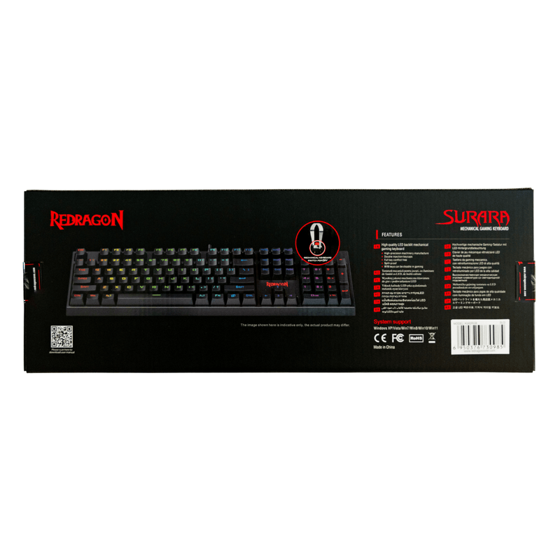 KEYBOARD - REDRAGON SURARA K582 RGB MECHANICAL SLO/CRO LAYOUT 6950376730985
