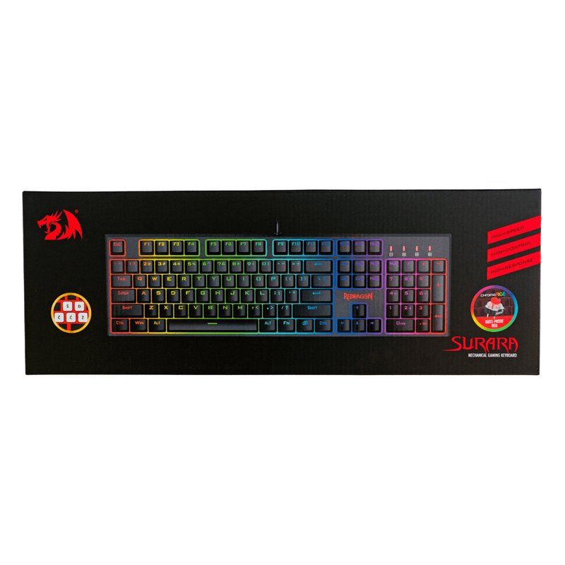 KEYBOARD - REDRAGON SURARA K582 RGB MECHANICAL SLO/CRO LAYOUT 6950376730985
