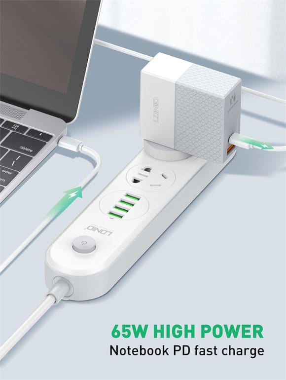 LDNIO CHARGER 2 PORT (1A1C) 65W 5V 3A A2620C 6933138691137