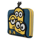 LOUNGEFLY MINION TRIPLE MINION BELLO ZIP AROUND WALLET 671803375840