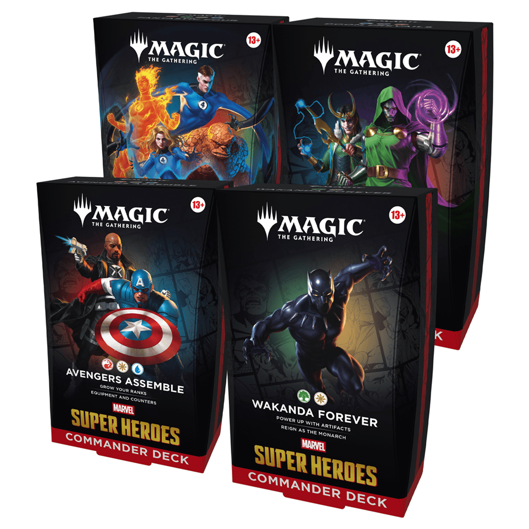 Magic: The Gathering: Marvel Super Heroes – Commander Deck Display (4 Decks) 195166313016