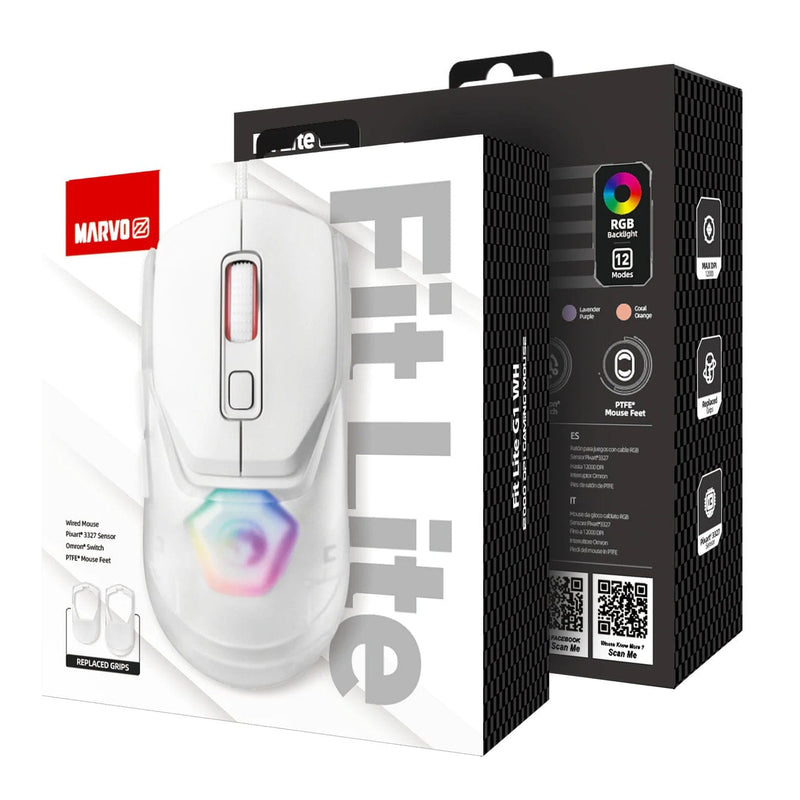 MARVO FIT LITE G1 GAMING MOUSE WHITE 6932391926178